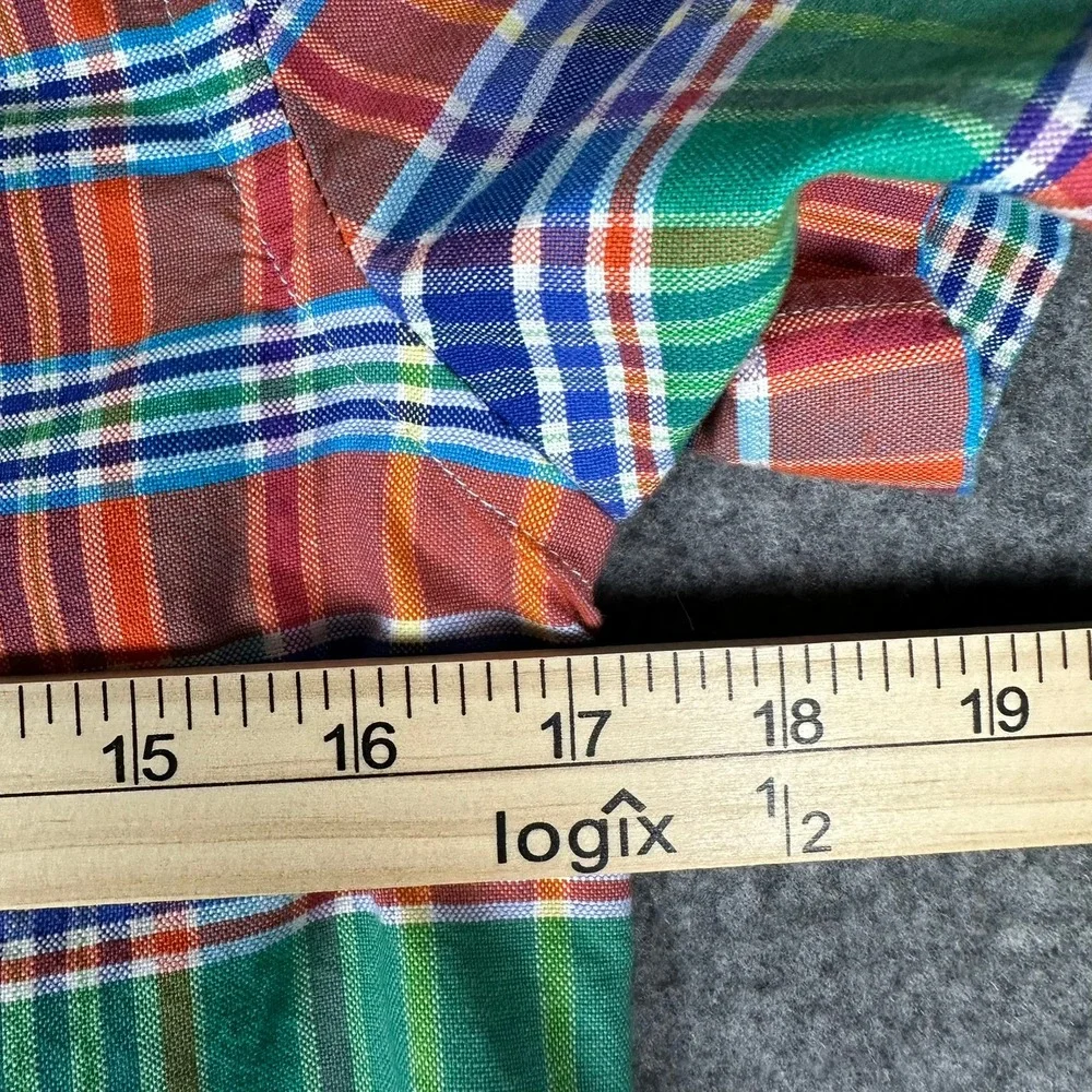 Ralph Lauren Boys Plaid Short‎ Sleeve Button Down Shirt Large (14-16) Colorful